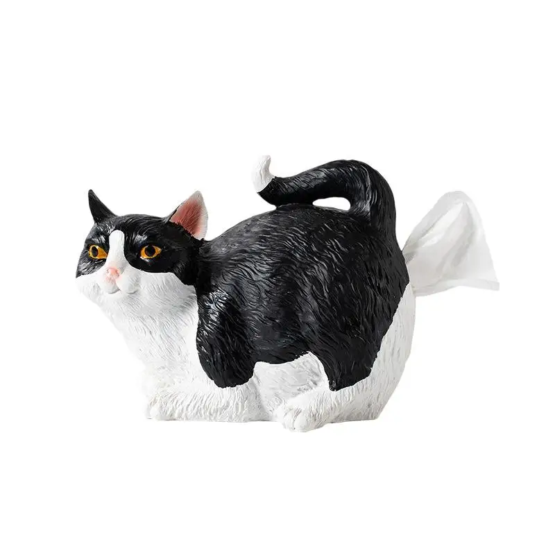 

Новый декоративный держатель для салфеток в виде кошки, забавный чехол для коробки с салфетками в виде кошки, милый держатель для салфеток в виде кошачьей попы из смолы для ванной комнаты или туалетного столика.