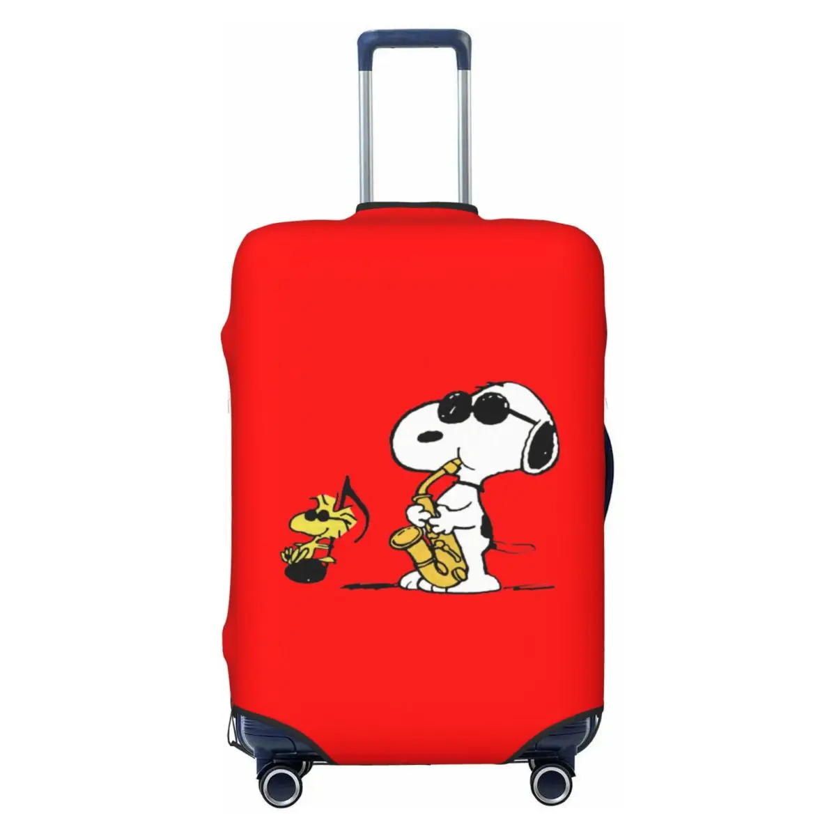 

Custom S-snoopys Saxophone Music Suitcase Cover Elastic Travel Luggage Covers for 18-32 inch