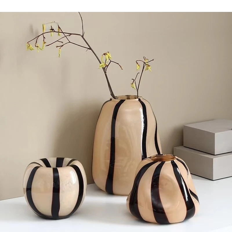 European Pumpkin Flower Pots Glass Vase Plant Hydroponics Arrangement Potted Plants Desk Decoration Floral Vases