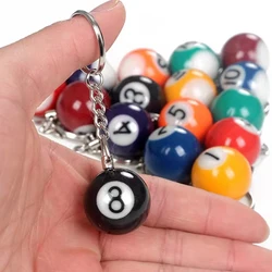 Creative Black No 8 Billiard Keychain 25mm Mini Lucky Table Ball Pendant Key Ring Jewelry Accessories Decoration For Women Men