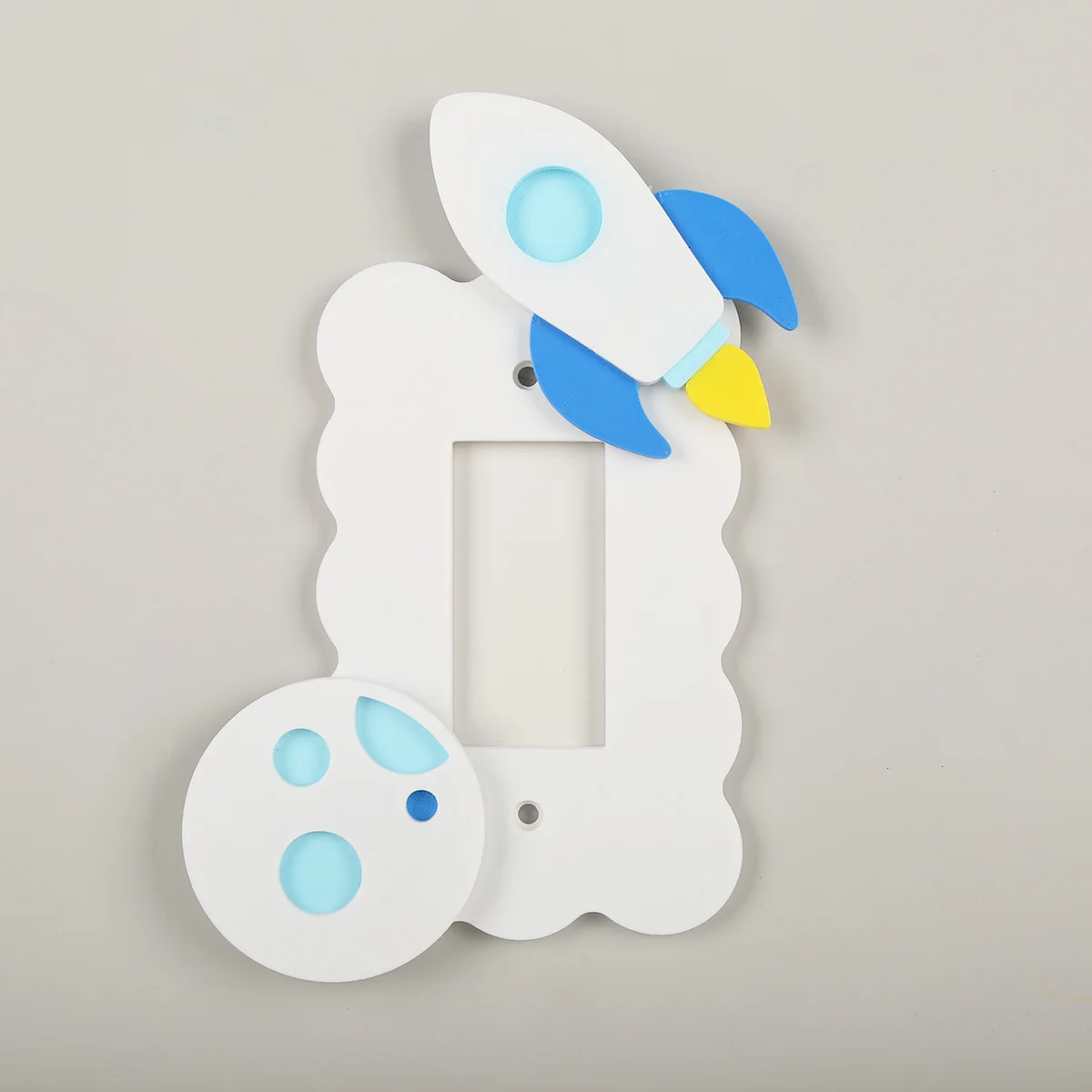 Cartoon Rocket Palette Plastic Light Switch Cover Creative Kids Room Wall Socket Decor Cute Switch Plate