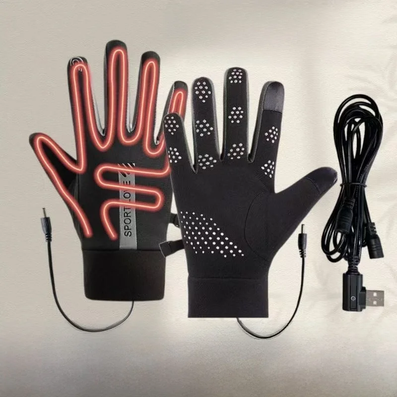 USB  Heating Gloves Thermal Gloves Warm Hands Fishing Cycling Special Anti-slip Unisex Touchscreen Compatible Gloves