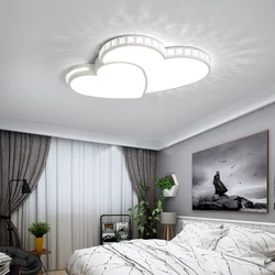 Modern Crystal Led Ceiling Light Flush Mount Lamp Fixture Heart Shaped LED Ceiling Light for Living Room Bedroom