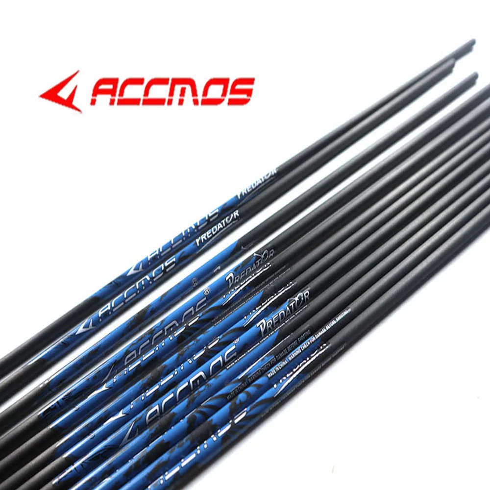 6/12pcs ID6.2mm 32in Pure Carbon Arrow Shaft Spine 250/300/350/ 400 / 500 /600/700/800 Archery Hunting Shooting Accessory