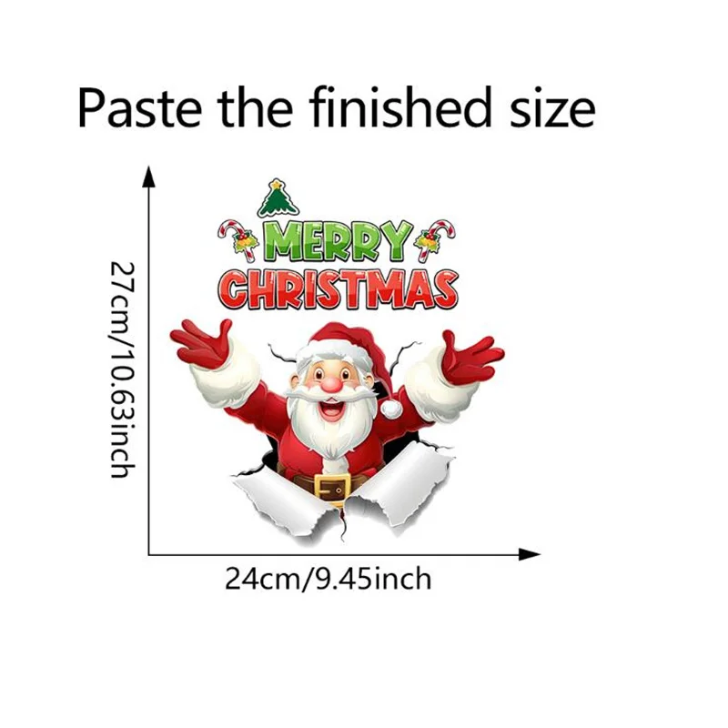 1PCS Removable Christmas English slogan Santa Claus Toilet Decoration Wall Sticker For Bedroom Bathroom Self-Adhesive