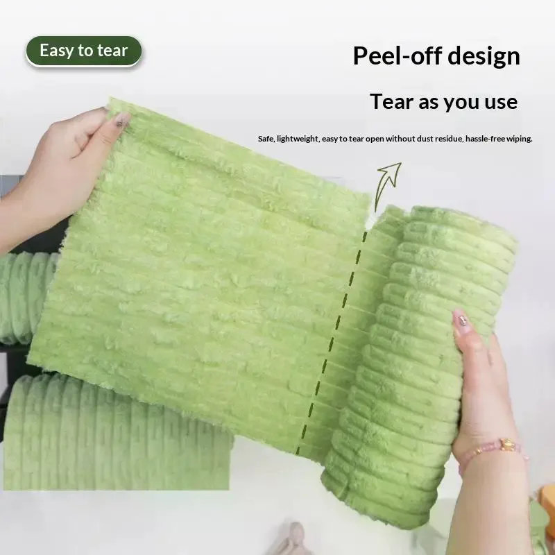 Thickened Microfiber Disposable Reusable Kitchen Wipes 20 Pcs per Roll for Kitchen Dining Table Cleaning