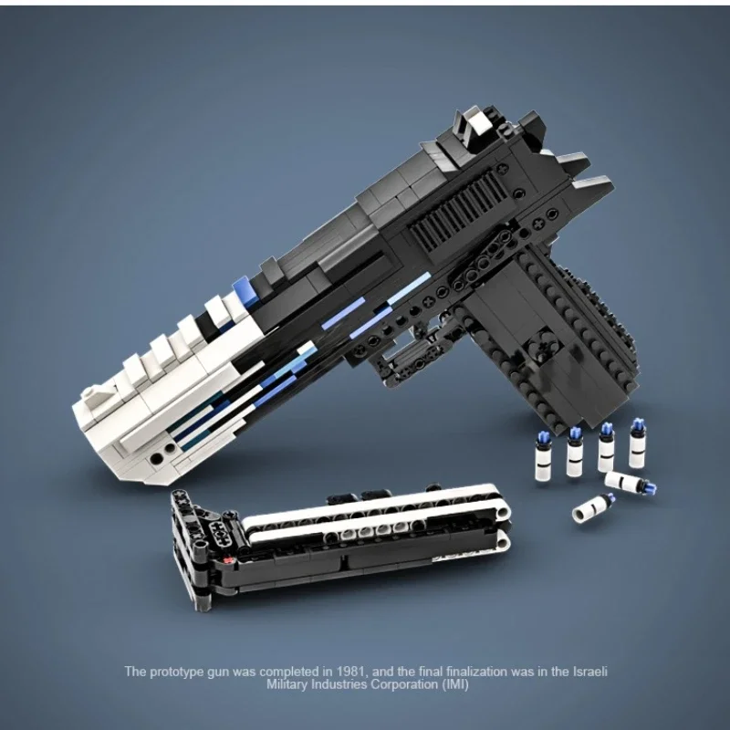 8 أنواع من مكعبات بناء مسدس نسر الصحراء الإبداعية MOC التقنية قادرة على إطلاق الرصاص تجميع لعبة الطوب هدية للأطفال #6