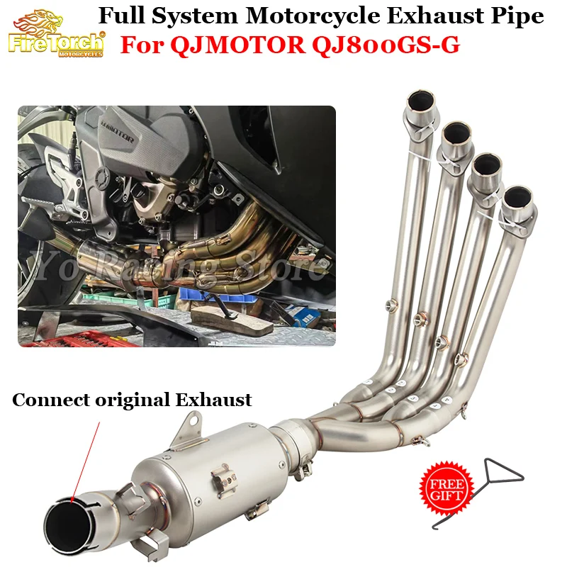 

Slip On For QJMOTOR QJ800GS-G QJ 800 GS-G Motorcycle Exhaust Escape System Modified Front Link Pipe Connect Original Muffler