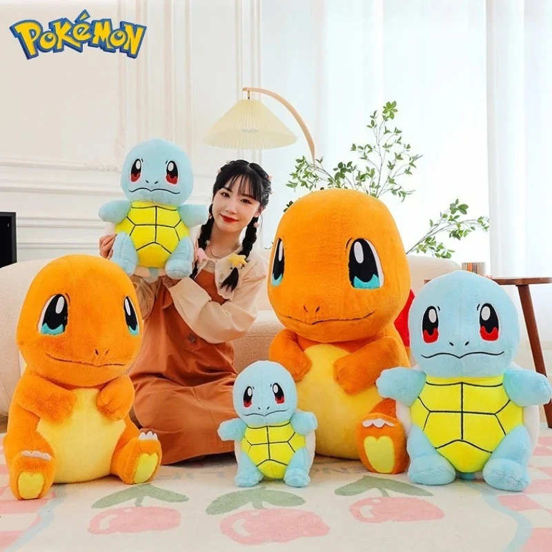 35-60cm tamanho grande pokemon charmander plushies squirtle dos desenhos animados anime peluche ornamento confortável boneca macia crianças brinquedo presente