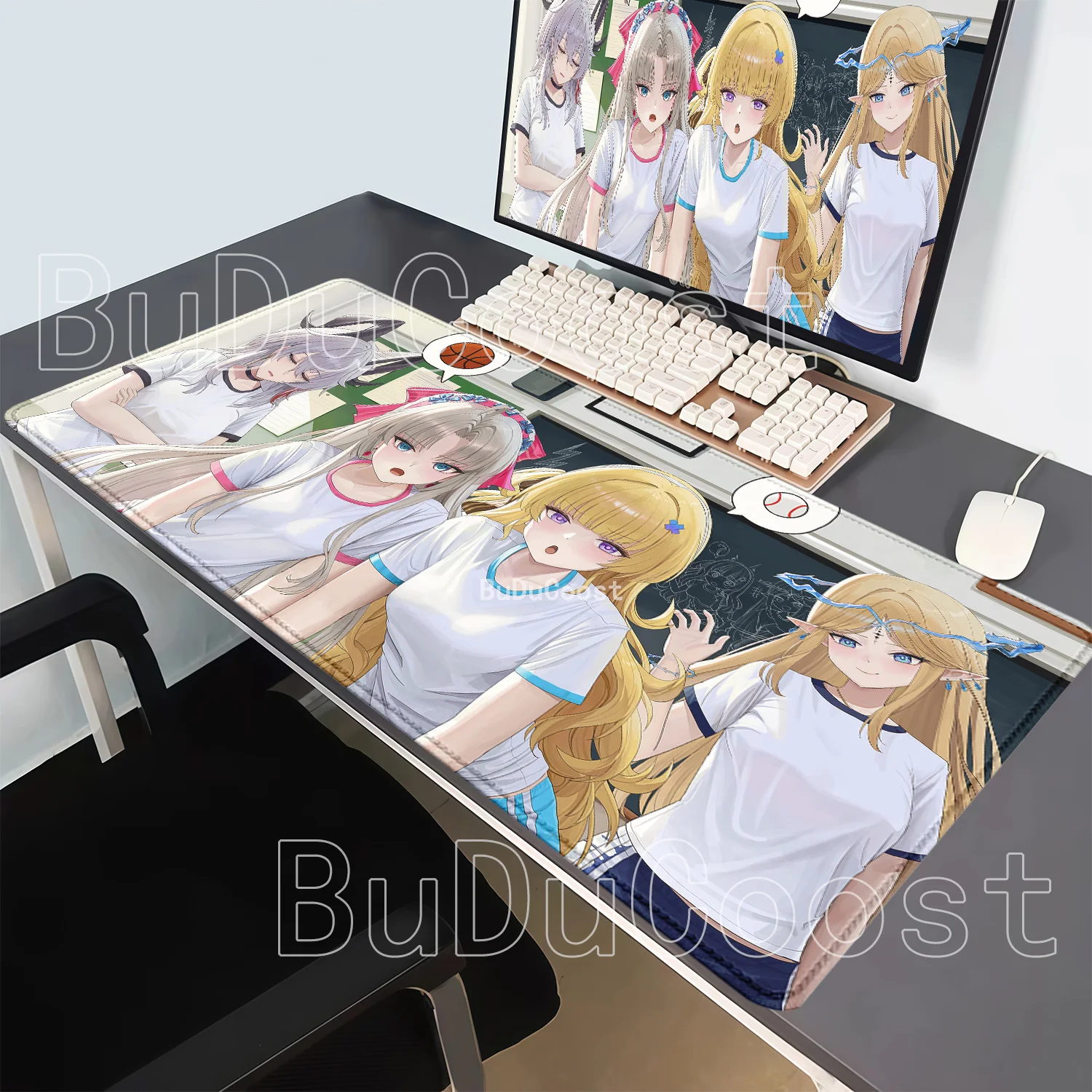 HD Printing Carlotta Montelli Mousepad Wuthering Wave WuWa Larger Gaming Desk Mat Overlock Mouse Pad Office Non-slip Base Carpet