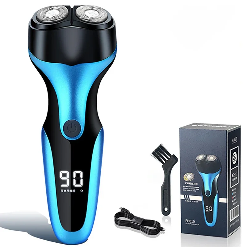 Electric Razor for Men, Electric Shaver for Men, Wet Dry IPX7 Waterproof Beard Trimmer USB Rotary Shaver with Facial Brush