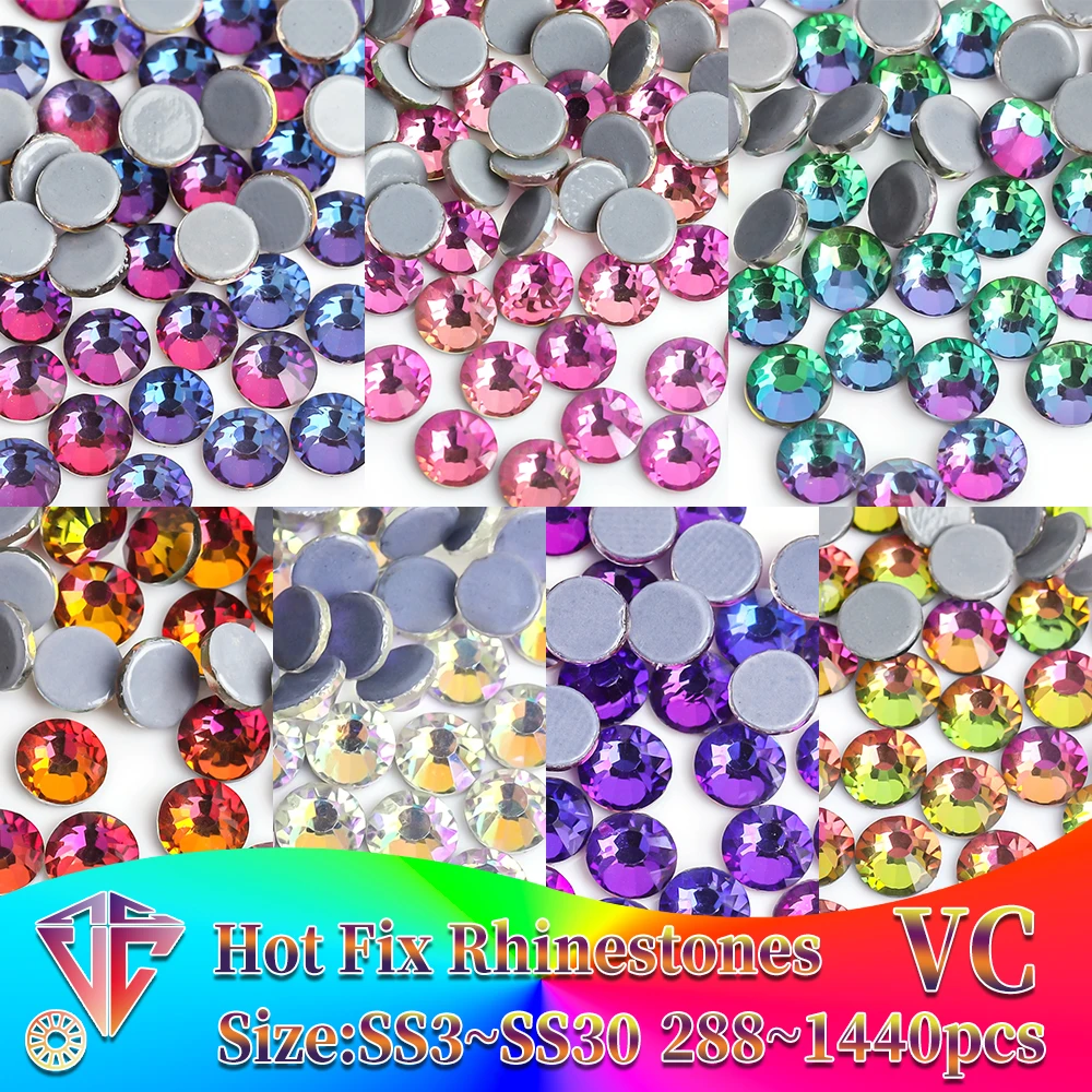 AAAA+Qualität Neue Violett/Metall Kristall Hotfix Strass Glas Strass Eisen auf Stein für Nail Art Nähen & Stoff Dekoration