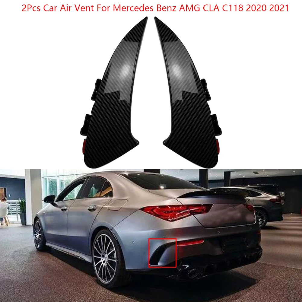 

2Pcs Car Rear Bumper Splitter Spoiler Canard Air Vent For Mercedes Benz AMG CLA C118 2020 2021 Sport Edition AUTO Accessories