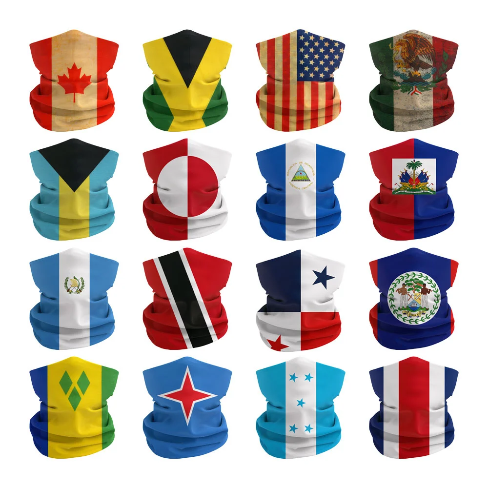 North American National Flags Printing Bandana Men Sun Protection Cycling Neck Gaiter Face Shield Women Hiking Camping Headscarf