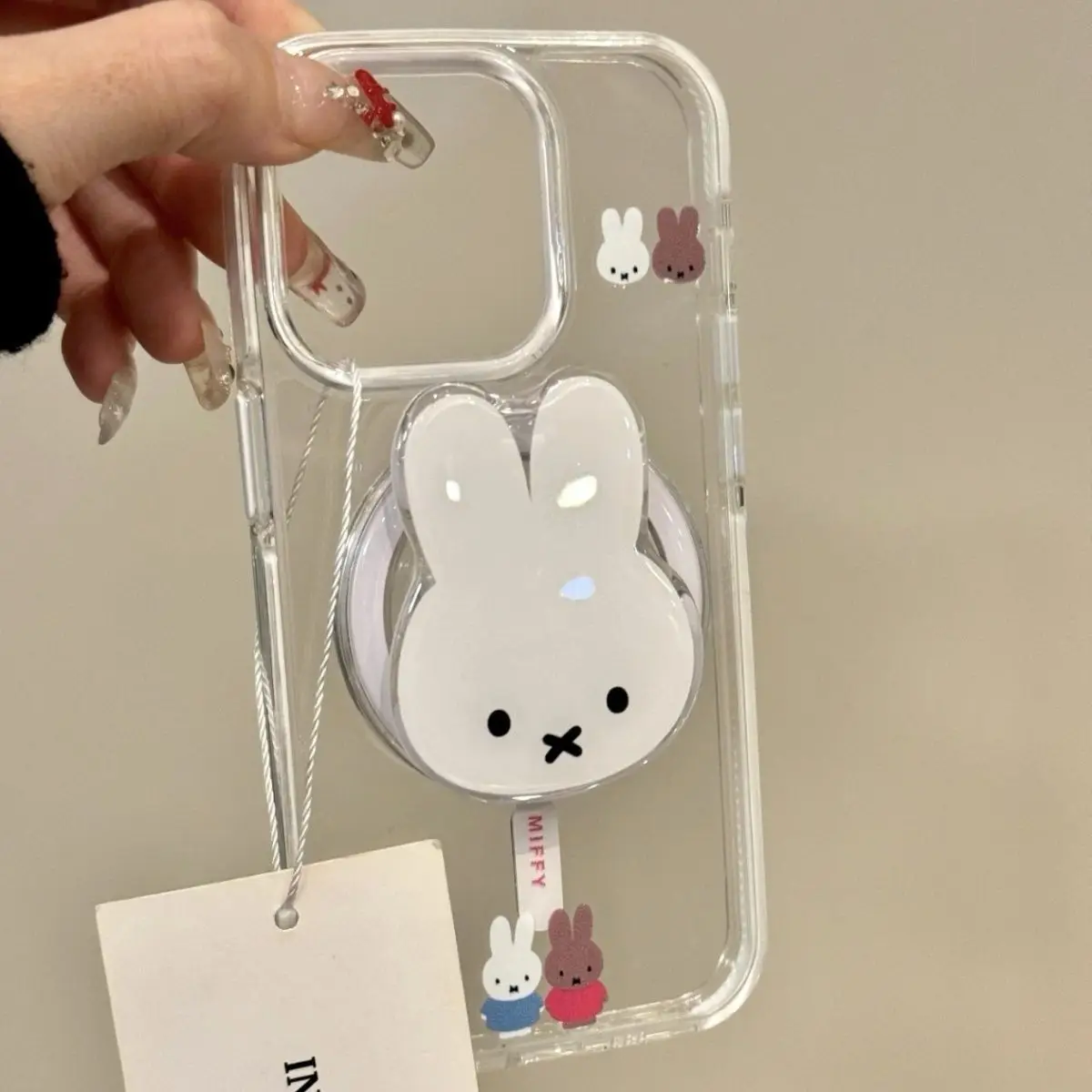 Miffy Rabbit Magnetic Phone Stand Telescopic Portable Stand Foldable telescopic Magnetic Mobile Phone Airbag Stand Gifts