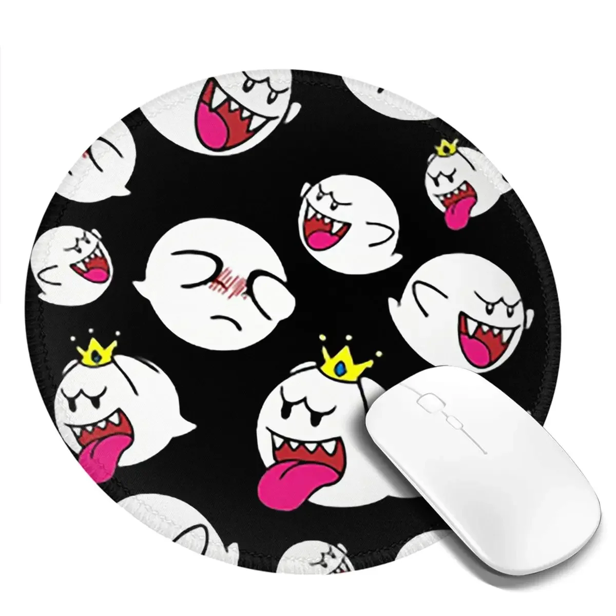 

King Boo Round Mouse Pad Computer Keyboard Mouse Mat Gamer Laptop Desk Mat Office Accessories Table Mats