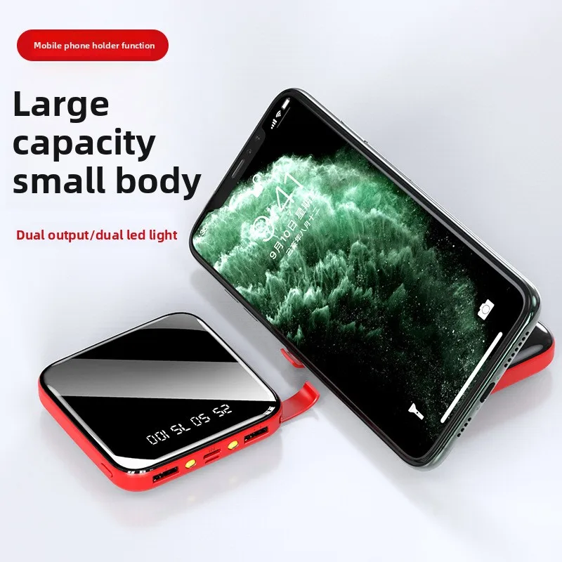 New Mini Power Bank Portable Charger Mirror Screen LED Digital Powerbank External Battery for IPhone Xiaomi Huawei Samsung
