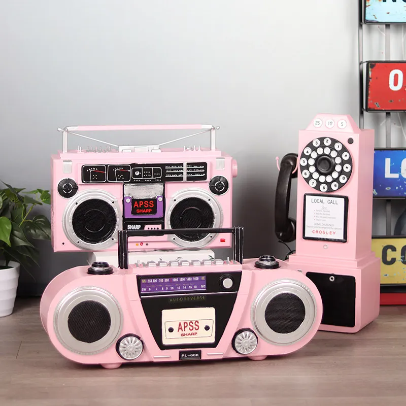 Vintage Tape Recorder Model Photography Props Shop Bar Nostalgic Radio Decorative Ornament