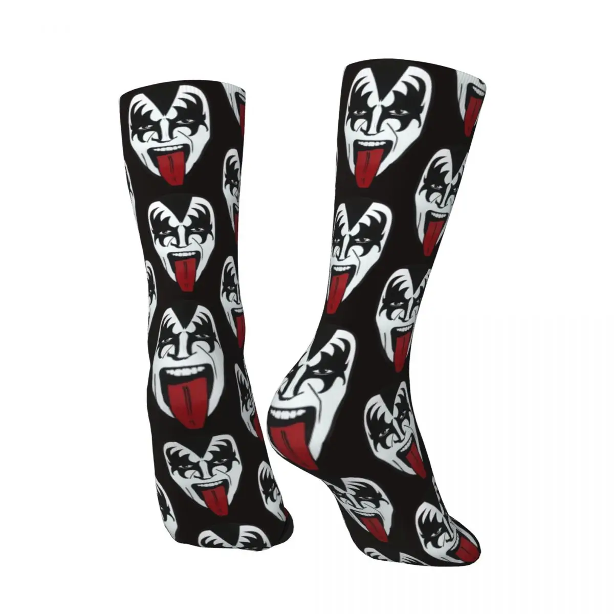 Calcetines con estampado de cara terrorífica The Demon Kiss para hombre y mujer, calcetín Unisex de invierno, cálido, divertido, estilo callejero