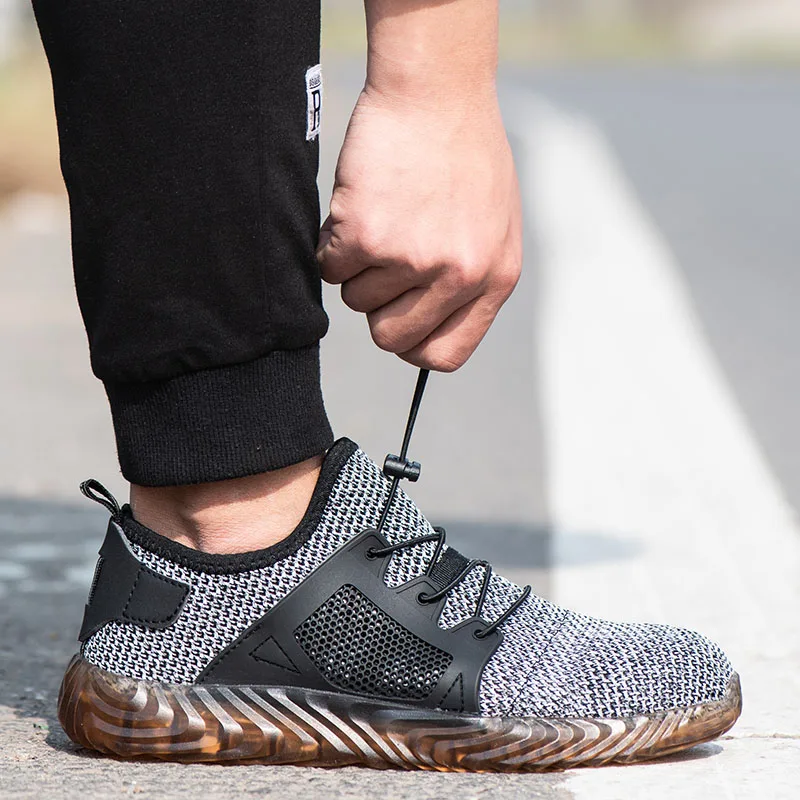 Anti-puncture Lightweight Breathable Sneaker Anti Shock Steel Toe Construction Work Shoes Comfort Protection Safety Shoes