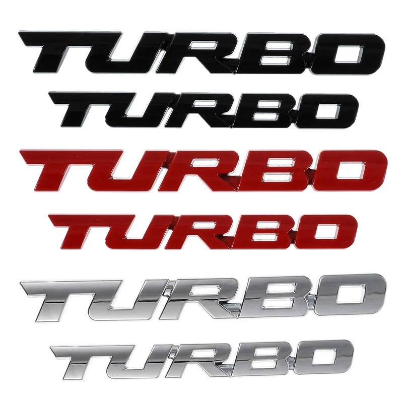 Car 3D Metal Chrome Zinc Alloy Modified Turbocharged Turbo Metal Sticker Car Styling Auto Turbo 3D Emblem Badge Sticker