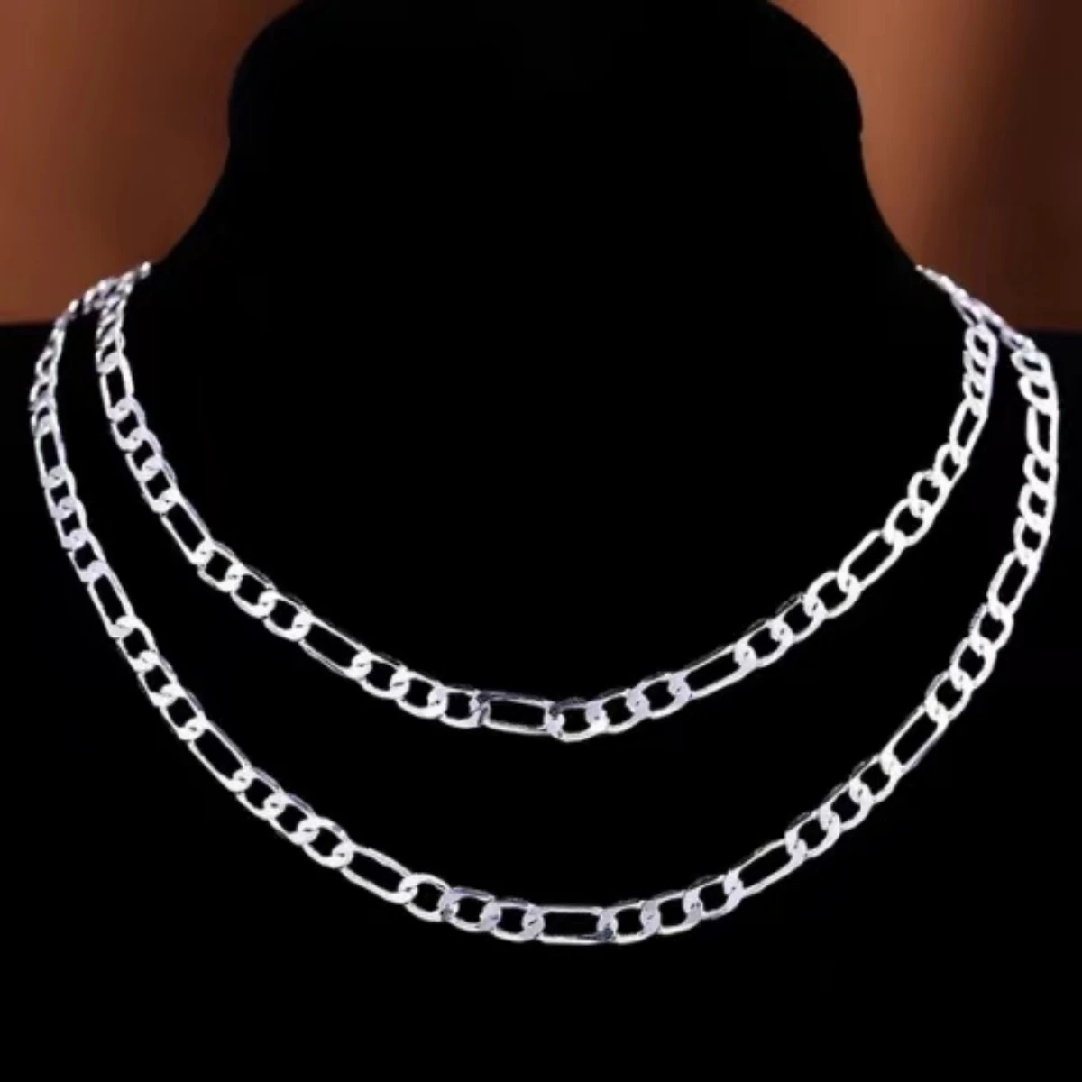 Necklace '16-30inch' Bracelet/8in Two-piece Set of Three-room Silver-plated Jewelry Punk Chain