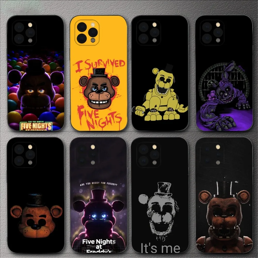 F-Five N-Nights at Fred-dys Phone Case For iPhone 15,14,13,12,11,XS,XR,X,8,7,Pro,Max,Plus,mini Silicone Black Cover