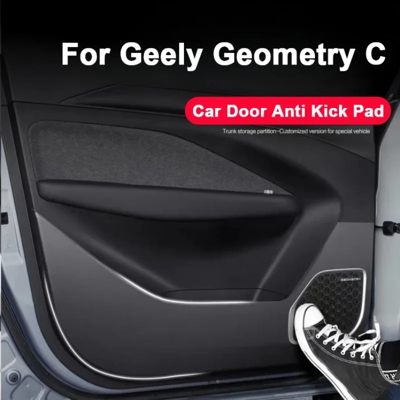 

Для Geely Geometry C 2020 2021 2022 2023 2024 2025 кожаный коврик для двери автомобиля, противоударный коврик, защитный чехол на порог, наклейка, аксессуары