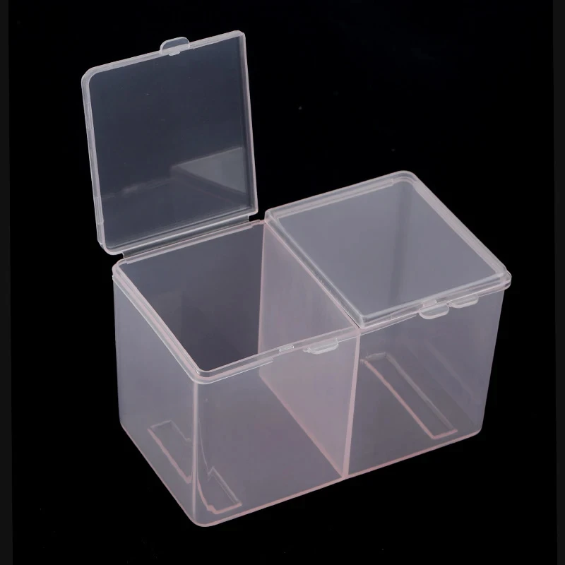 1pc Nail Storage Box Double Grille Dust Proof Belt Cover Cotton Sheet Napkin Storage Box Nail Accessories Finishing