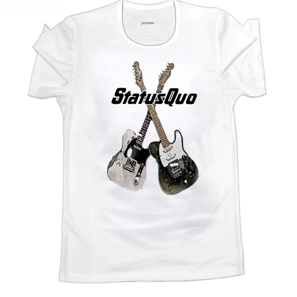 fashion t-shirts Print Logo On Shirt Men'S Status Quo Band Album On The Level District Short Sleeve Fashion T Shirts