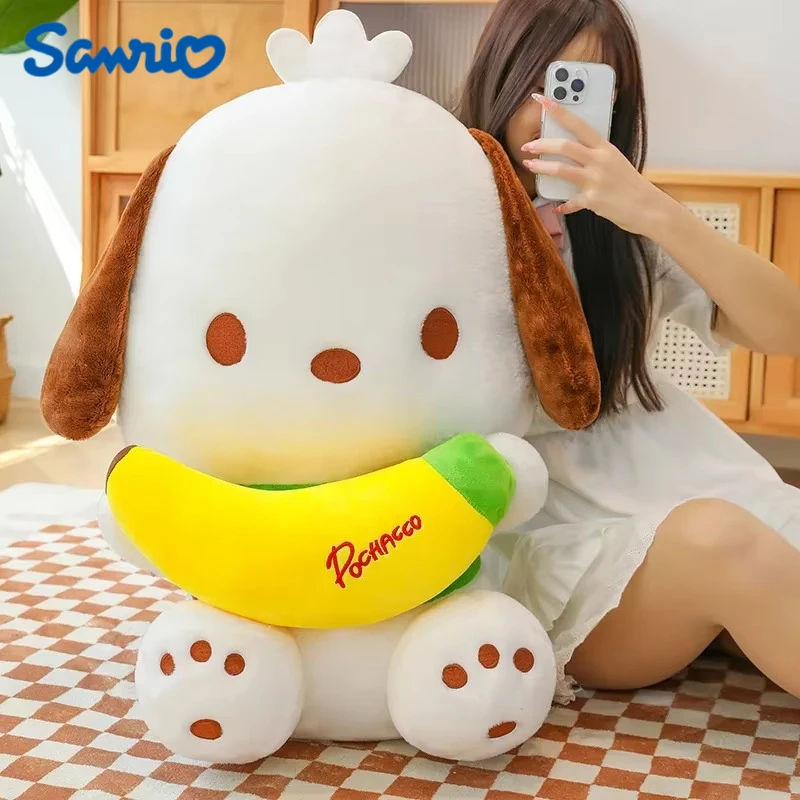 37/47/67CM Große Größe Sanrio Banana Pochacco Cartoon Plüsch Stofftier Kawaii Bequeme und Weiche Puppe Anime Objekt Kinder Geschenk