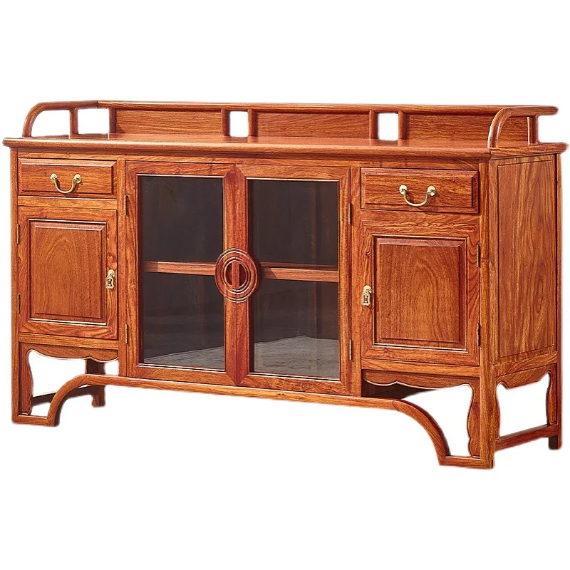 

Mahogany hedgehog red sandalwood dining cabinet new Chinese rosewood restaurant wall wine cabinet