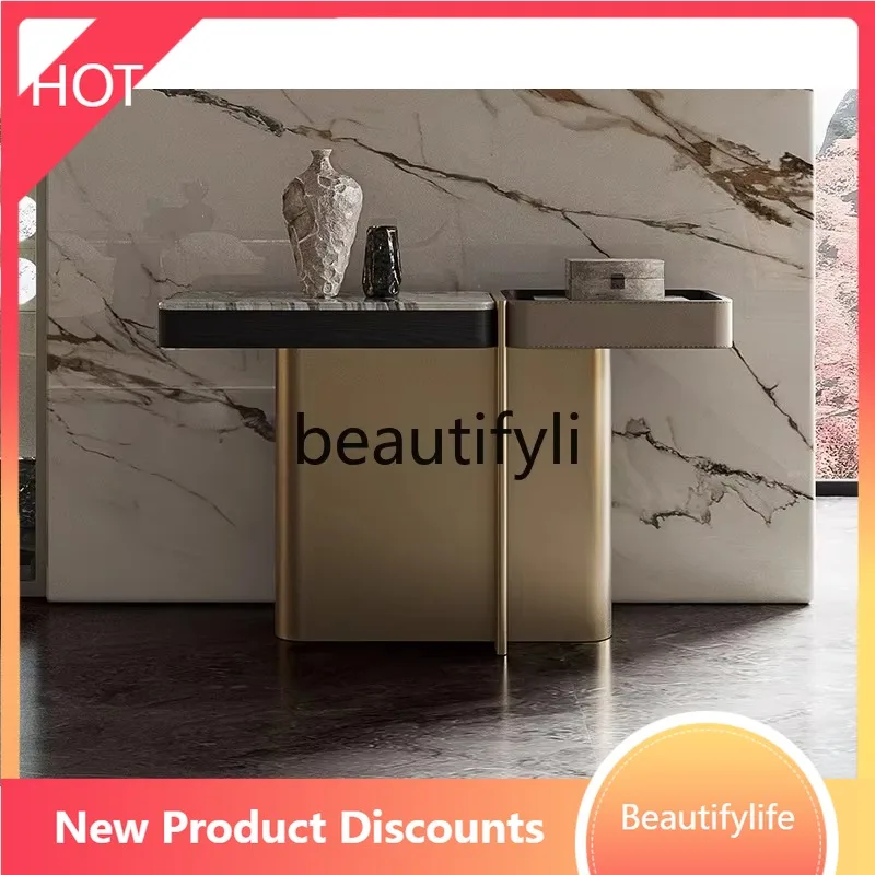 

A16 Modern Light Luxury Natural Luxury Stone/Corridor Wall-Mounted Marble Ornament Table Entryway Table