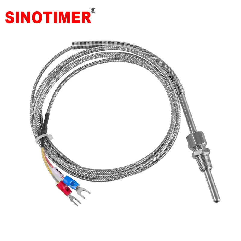 

1/8"NPT Movable Probe Stainless Steel K Type Exposed Thermocouple Temperature Sensor 1M-8M Cable Wire For Temperature Controller