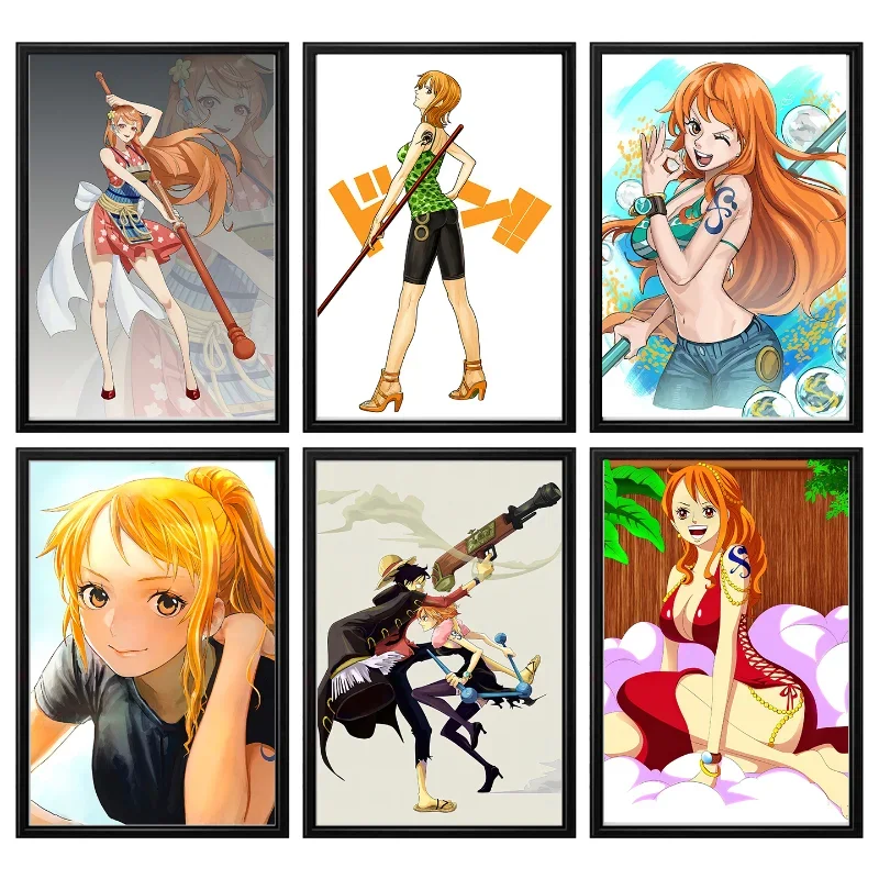 One Piece Anime Poster Nami  Oil Painting Bedroom Decoration Decoration Painting Gaming Room Living Room Decoration Painting