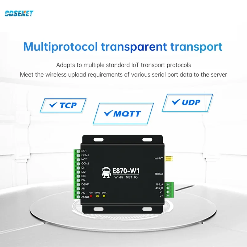 Imagem -03 - Wifi Entrada de Aquisição de Borda io Controlador Ethernet Rs485 Cdsend 4di Mais 2do Mais 2ai E870-w1 Tcp Udp Mqtt Protocolo Modbus dc 28 28v