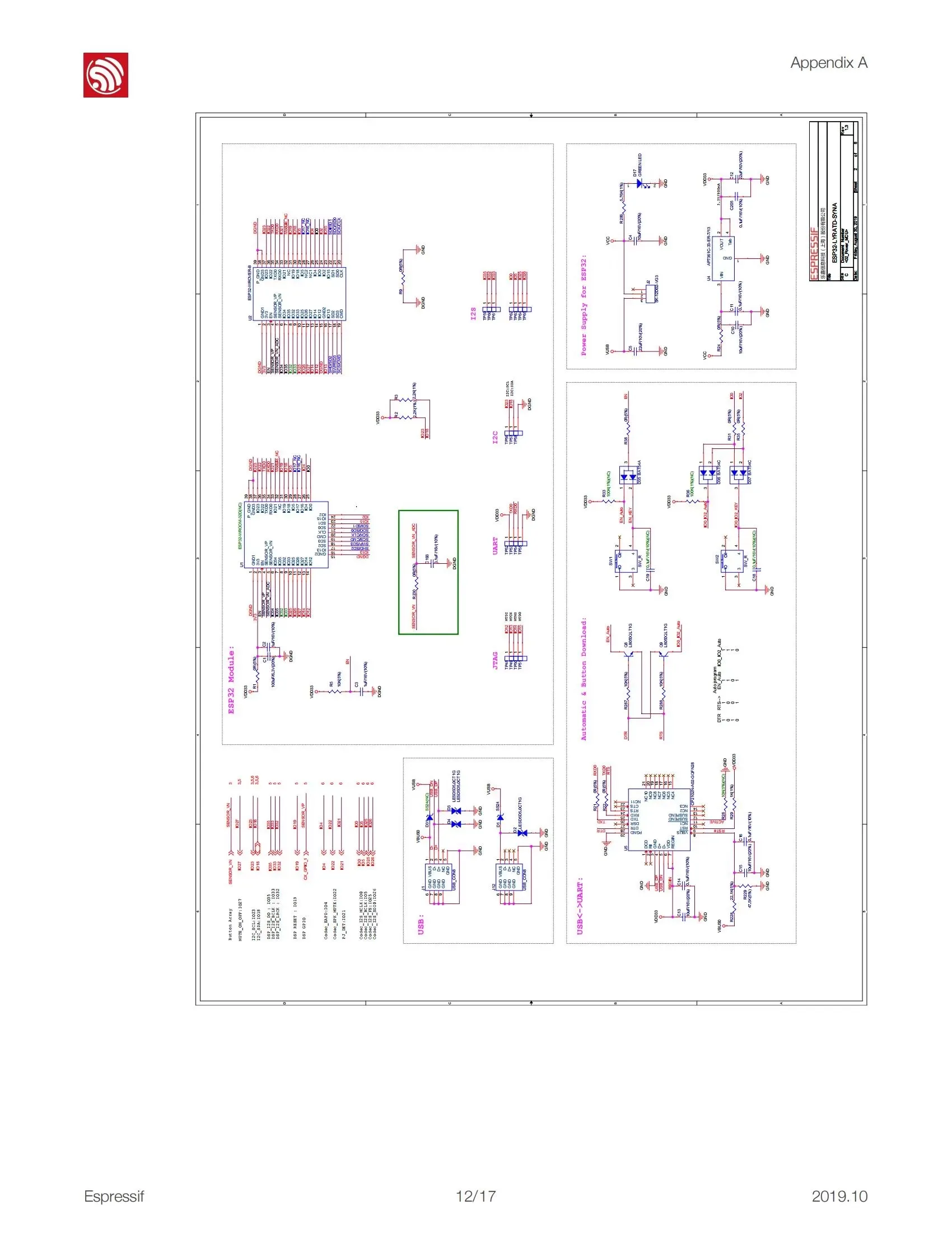 ESP32-LyraTD-SYNA ESP32 Audio Development Board