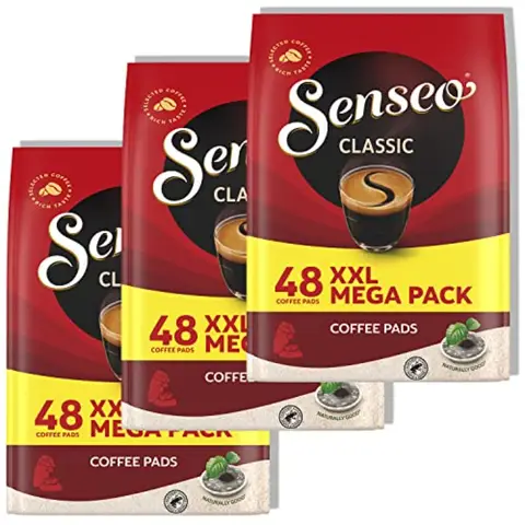 Senseo Medium Roast Coffee Pods 144 Count 3 Packs Smooth Balanced Flavor with Rich Crema Single-Serve Pads Compatible with Sens
