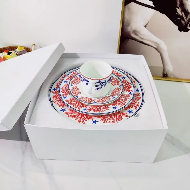 

European - Style Steak Plate Four - Piece Set Ceramic High - Value French Tableware for Home and Hotel Use