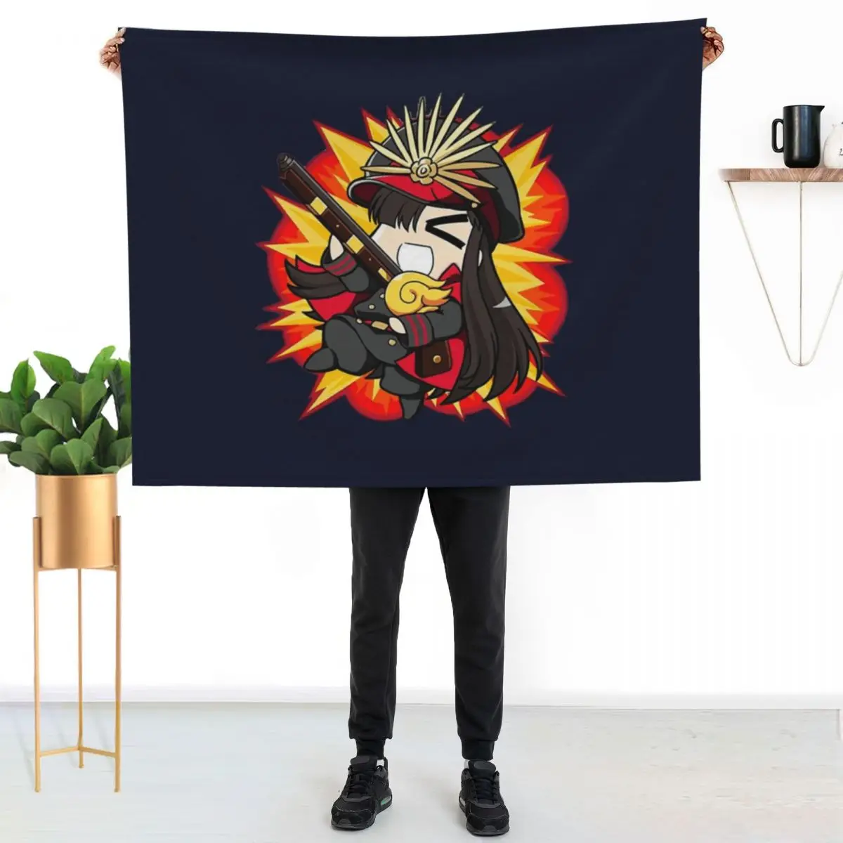 

Fate grand orderchibi nobu Throw Blanket Flannel Fleece Soft Warm Throw Blanket
