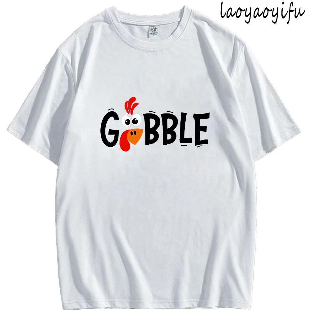 Thanksgiving T Shirts Family Thanksgiving Day TShirt Women Men Kids Streetwear Gobble Graphic Cotton Tee Kawaii Print Tops