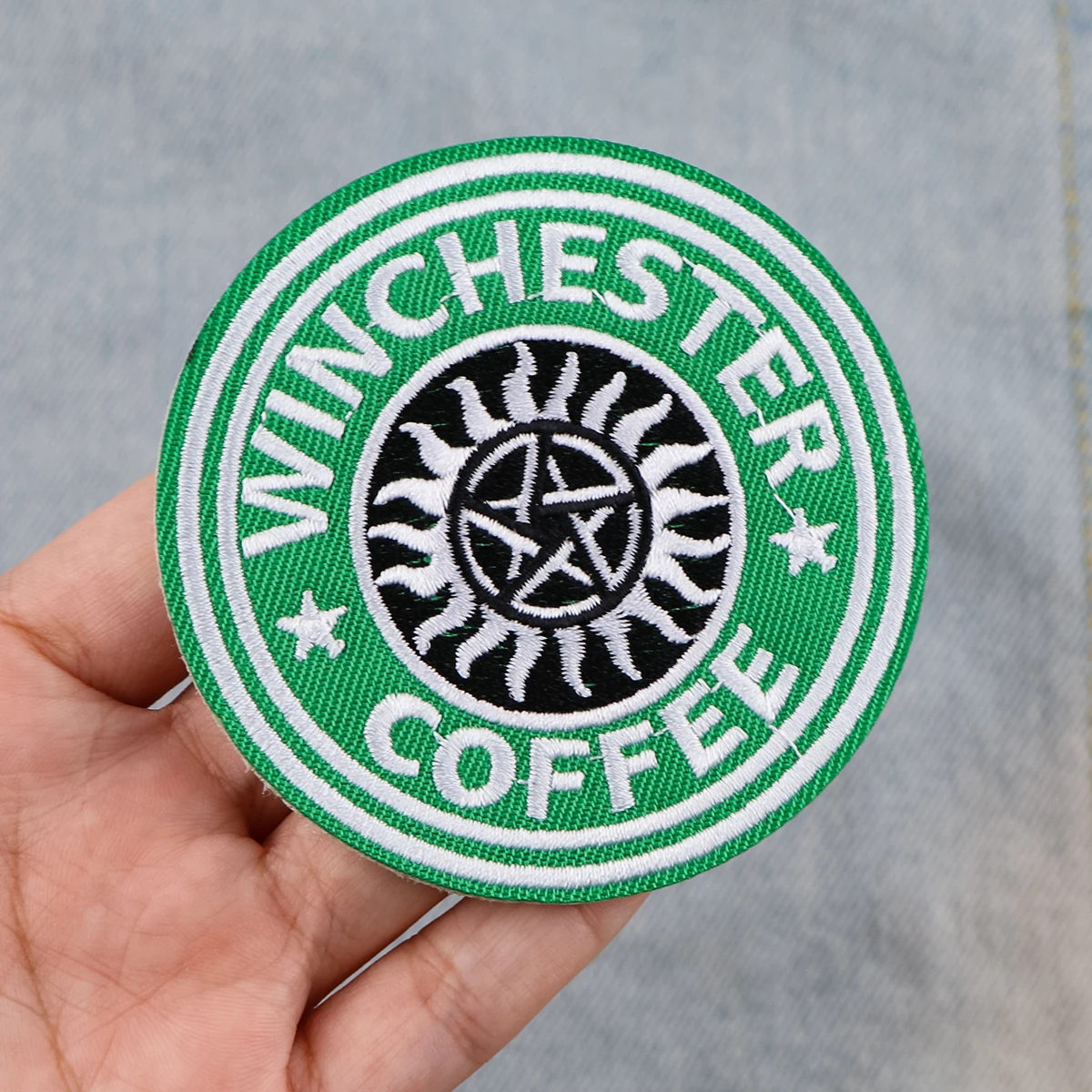 Supernatural TV Series Patch Iron On Patches For Clothing Stickers Embroidered Patches On DIY Clothes Stripes For Students