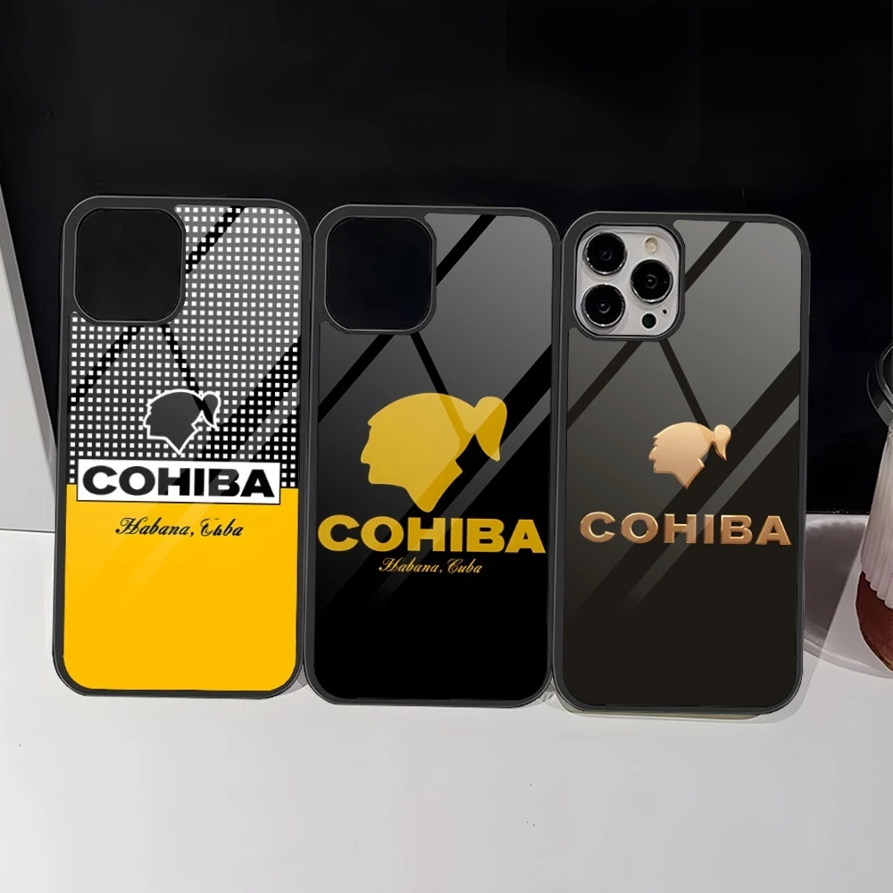 Cigar C-Cohiba Phone Case For Iphone 16 Pro 15 Pro Max 14 12 11 13 Mini 8 7 Plus X Xs XR PC+TPU Design Cover