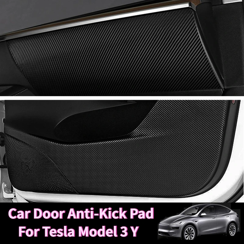 

Car Door Anti-Kick Pad for Tesla Model 3 Y 2025 PU Leather Sticker Trim Kit Side Door Protector Cover Car Interior Decoration