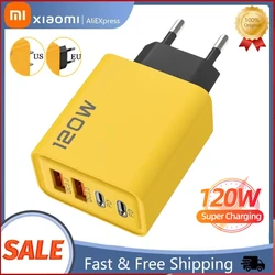 Xiaomi 120W USB C Charger 4 Ports Fast Charging Wall Charger for iPhone 15 14 Pro Max Samsung Galaxy S23 Mobile Phone Charger