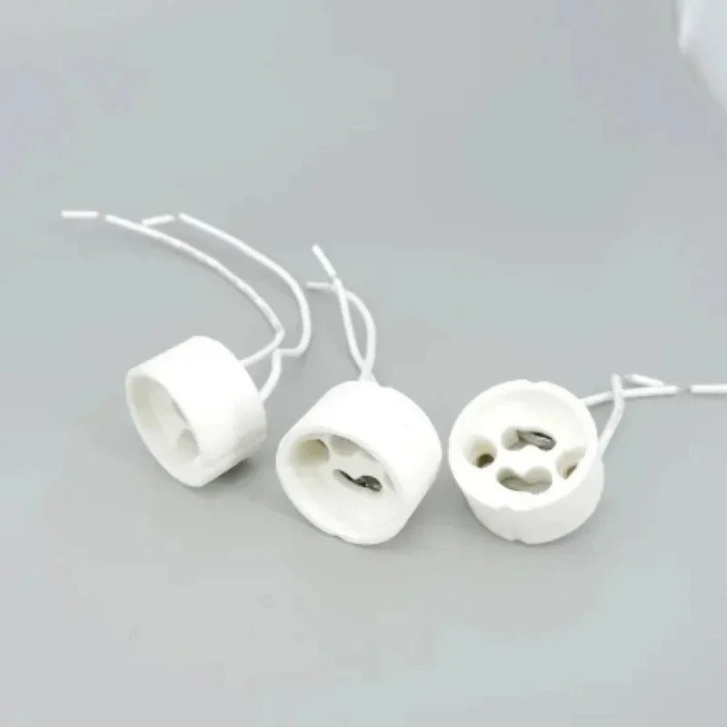 Ceramic GU10 lamp holder socket base adapter Wire silicone Connector Socket for LED Halogen Light