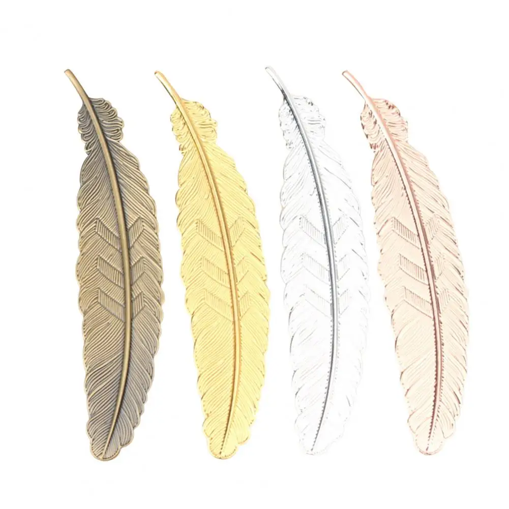 Unique Bookmark Metal Feather Bookmark Chinese Style Diy Leaf Decorative Book Mark School Supplies