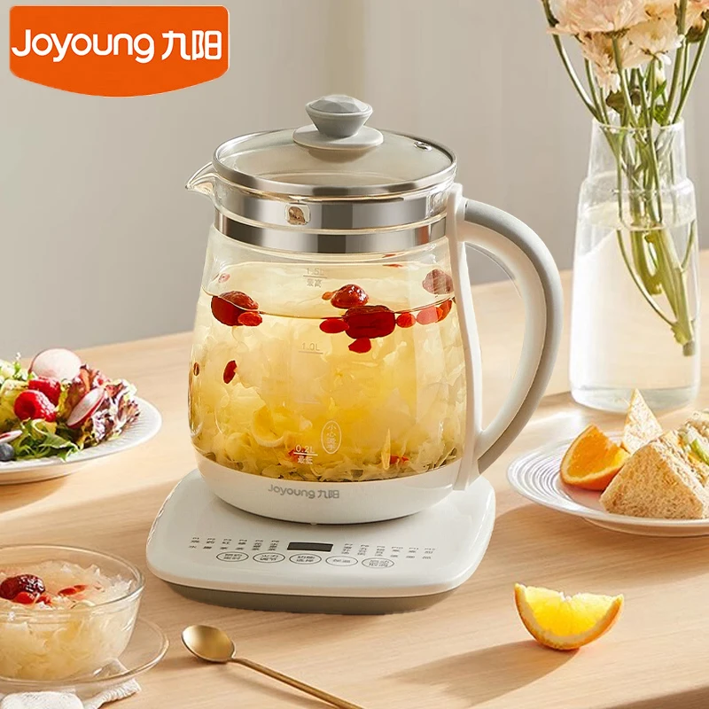 Joyoung Electric Kettle Multifunctional Glass Electric Health Kettle 800W Fruit Tea Dessert Soup Porridge DGD1506BQ