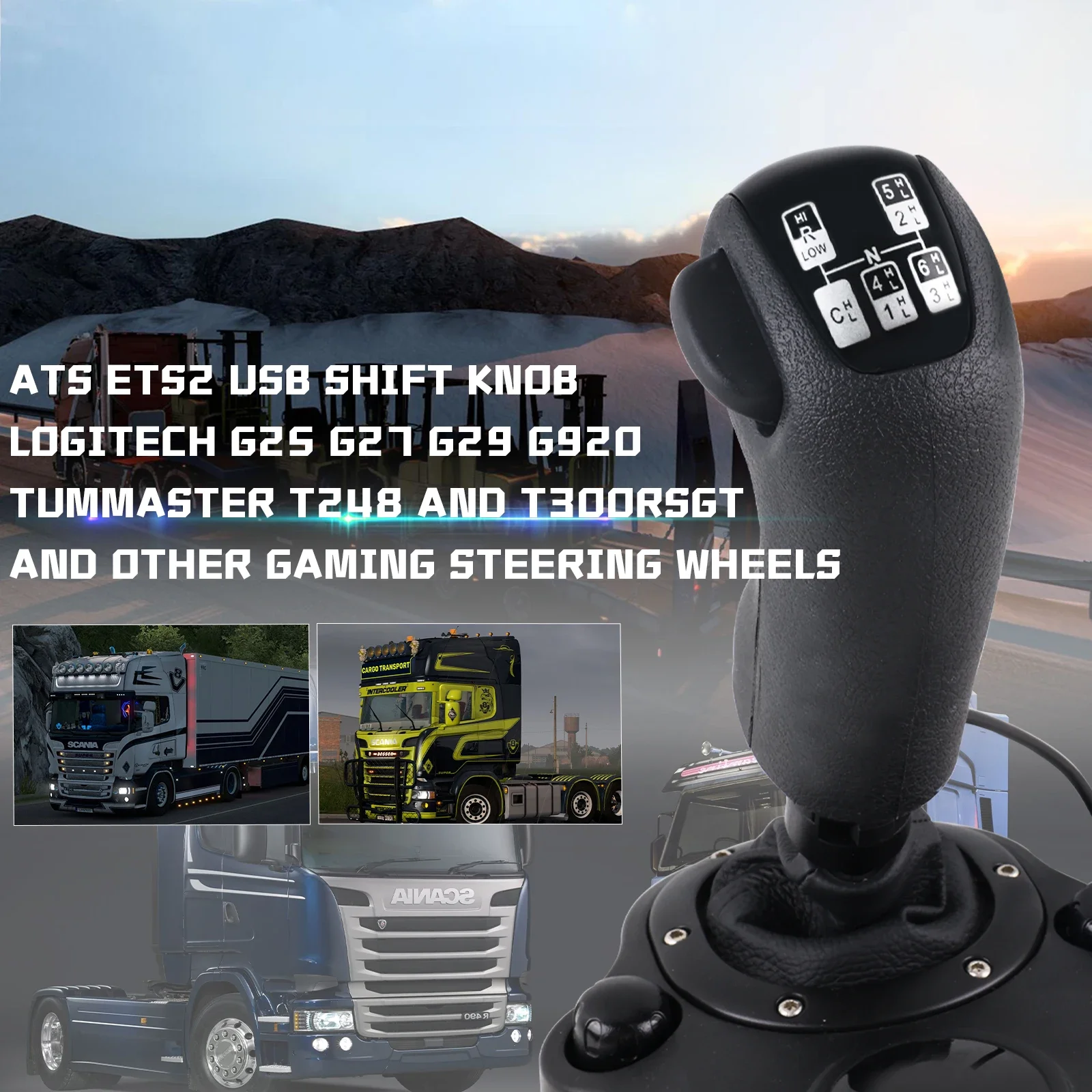 Scania Truck Gear Simulator USB Shift Knob for Logitech G923 G29 G27 G25 TH8A for ETS2&ATS High Low Shifter simulators