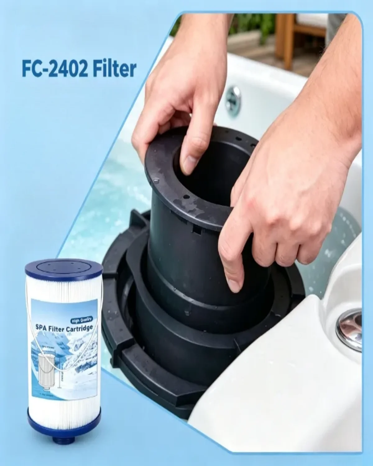

42 Sq.Ft Spa Hot Tub Replacement Filter Cartridge 1-Pack Fits for 303279 FC-2402 PFF42TC-P4 78460 5CH-37 SD-01322